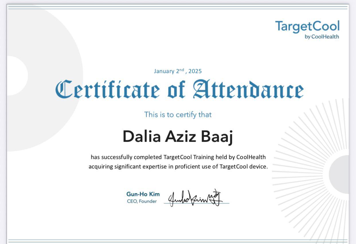 Additional professional certification awarded to Dalia Aziz